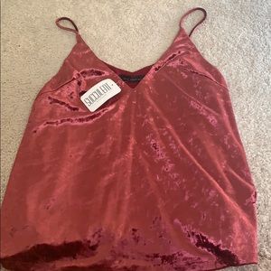 Crushed Velvet Pink Tank, NWTs, Size M